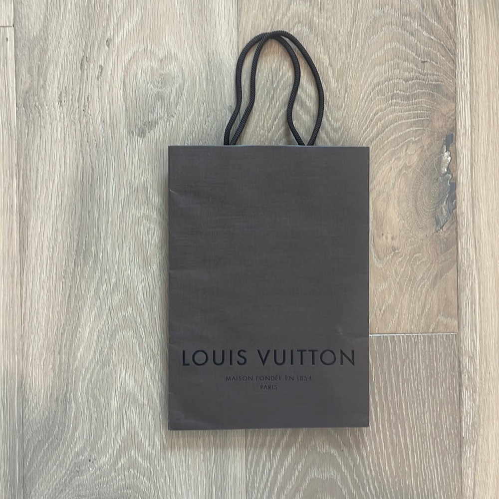 Louis Vuitton Small Brown Logo Empty Shopping Bag Gift Bag Authentic